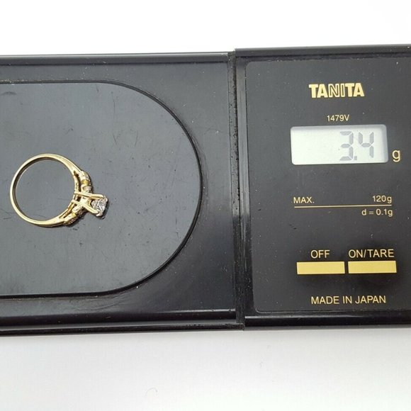 Exquisite 18K Karat Solid Yellow Gold Solitaire Diamond Wedding Engagement Ring - Picture 12 of 12